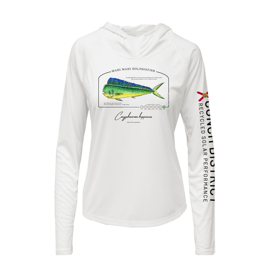 Mahi Mahi Dolphinfish Conservation Status Hoodie | Womens Recycled Solar Performance