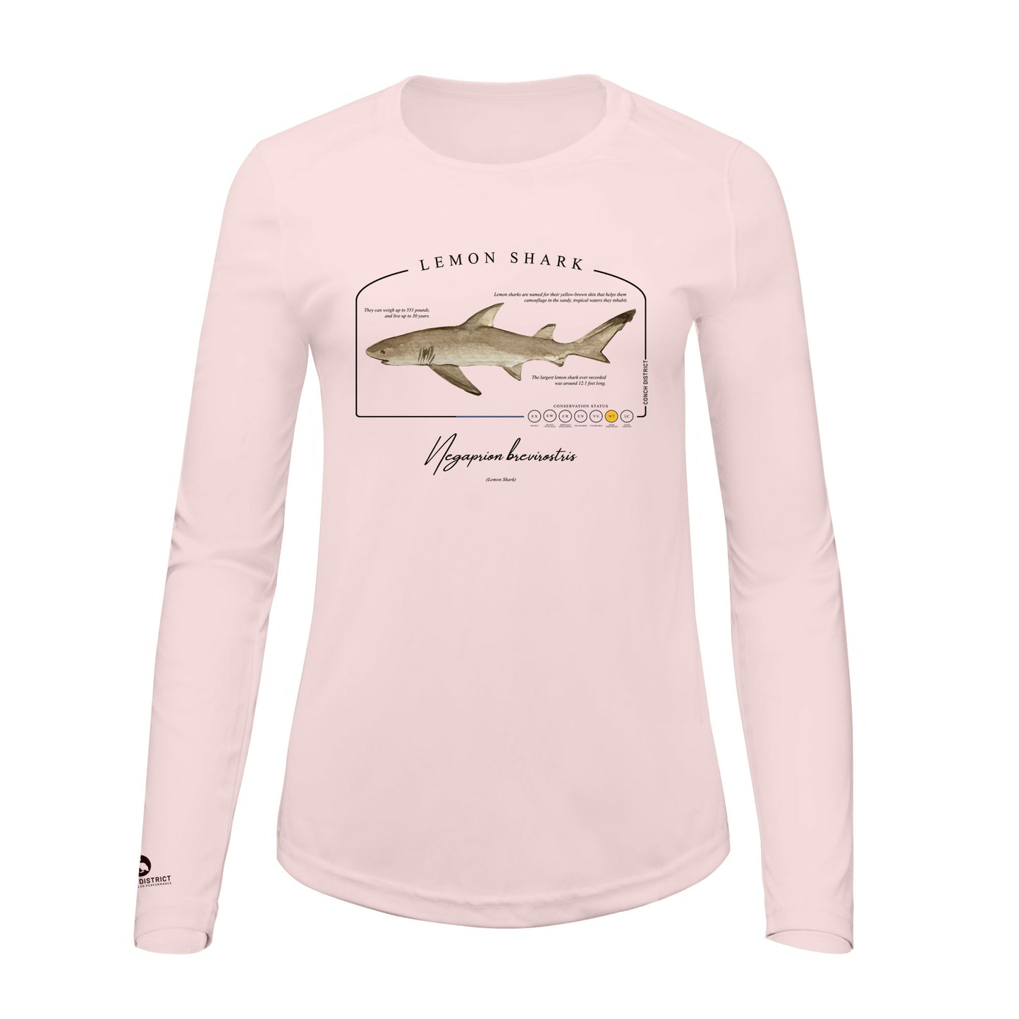 Lemon Shark Conservation Status Shirt | Womens Recycled Solar Performance