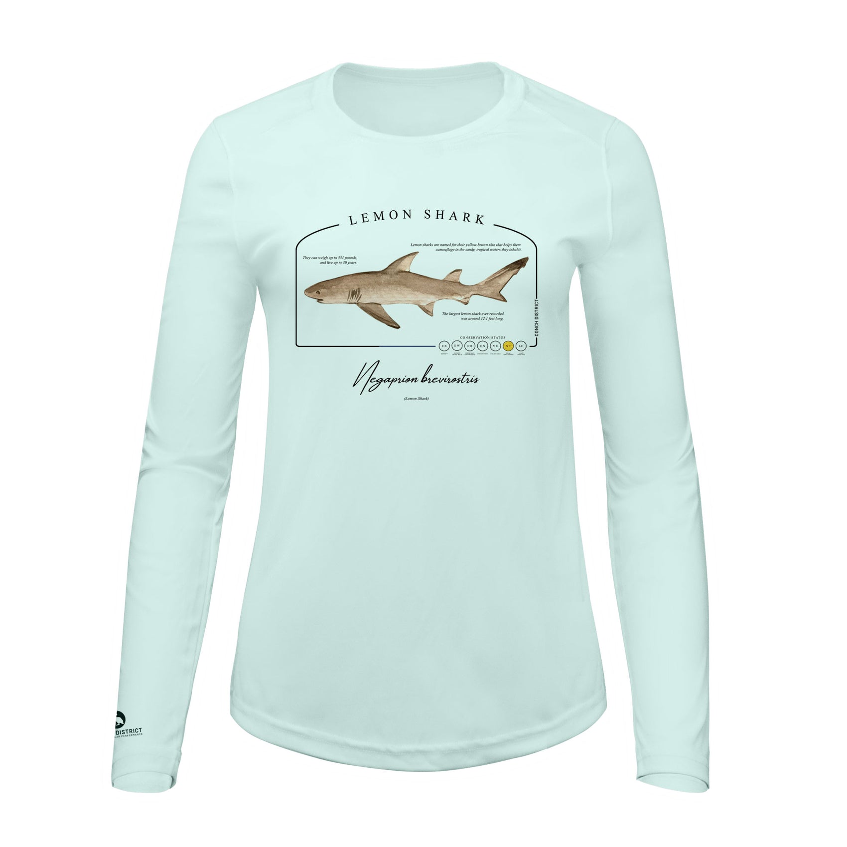 Lemon Shark Conservation Status Shirt | Womens Recycled Solar Performance