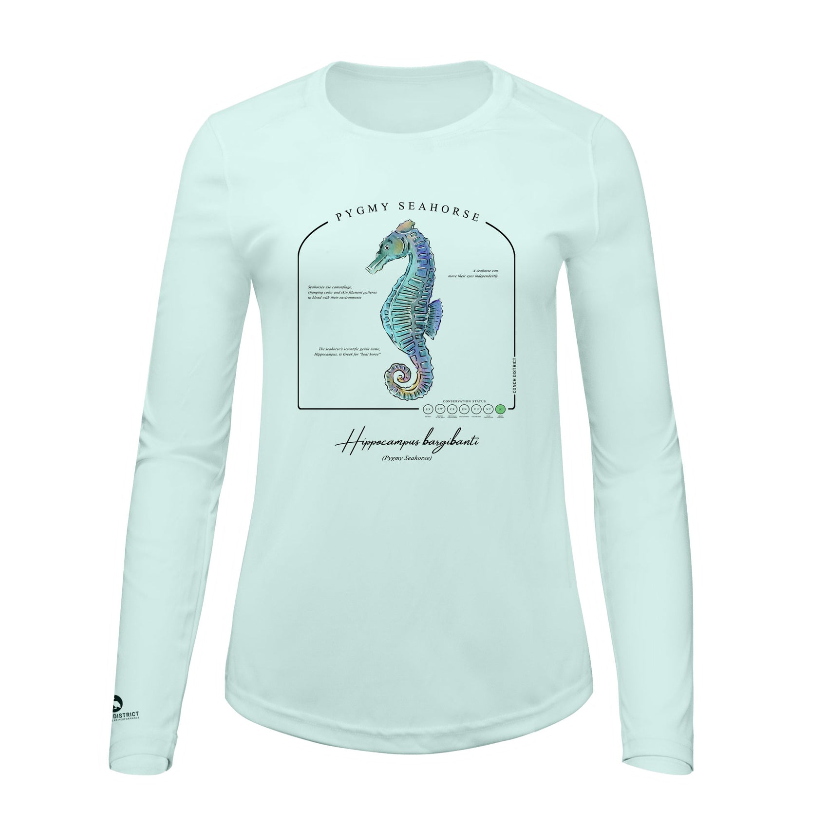 Pygmy Seahorse Conservation Status Shirt | Womens Recycled Solar Performance