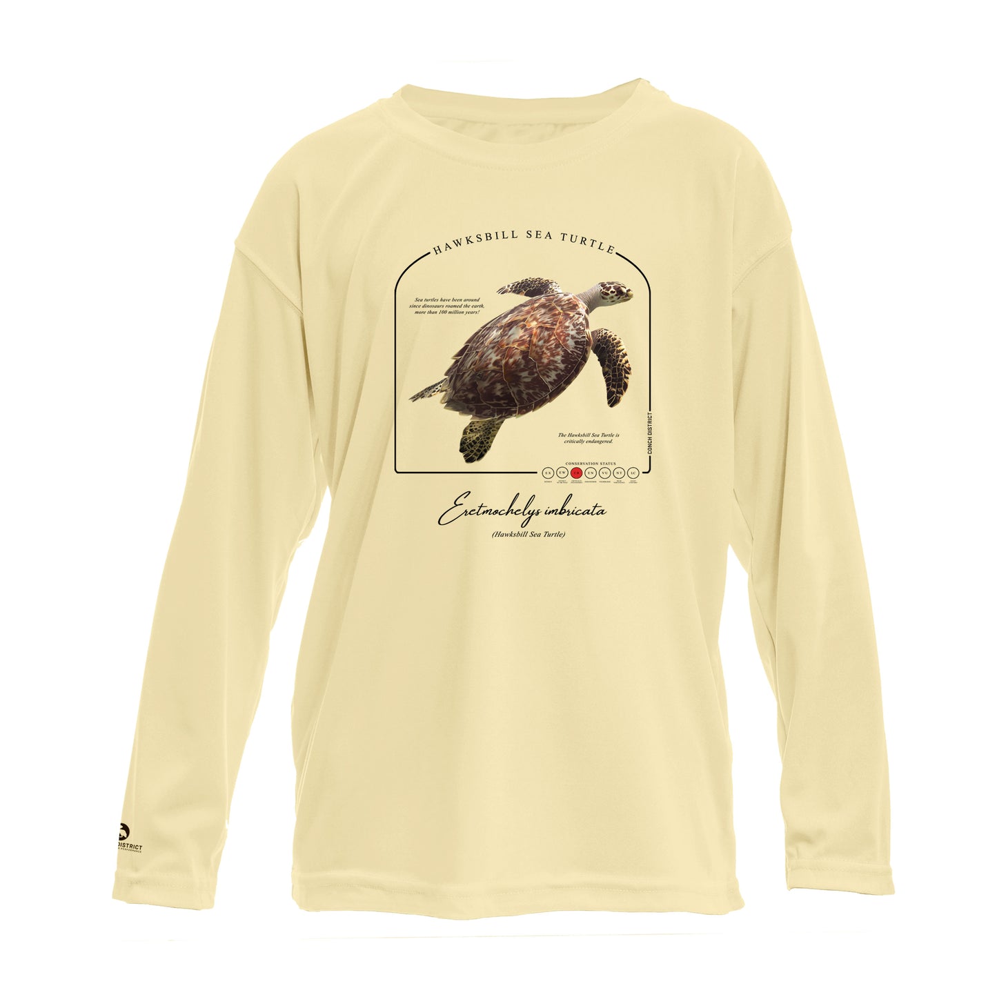 Hawksbill Sea Turtle Conservation Status UPF 50+ Sun Protection Shirt Toddler & Youth