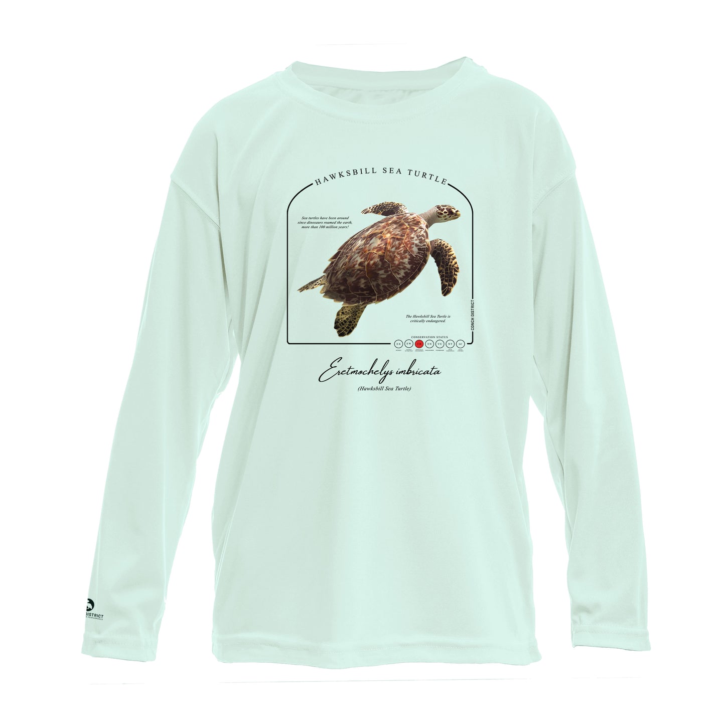 Hawksbill Sea Turtle Conservation Status UPF 50+ Sun Protection Shirt Toddler & Youth