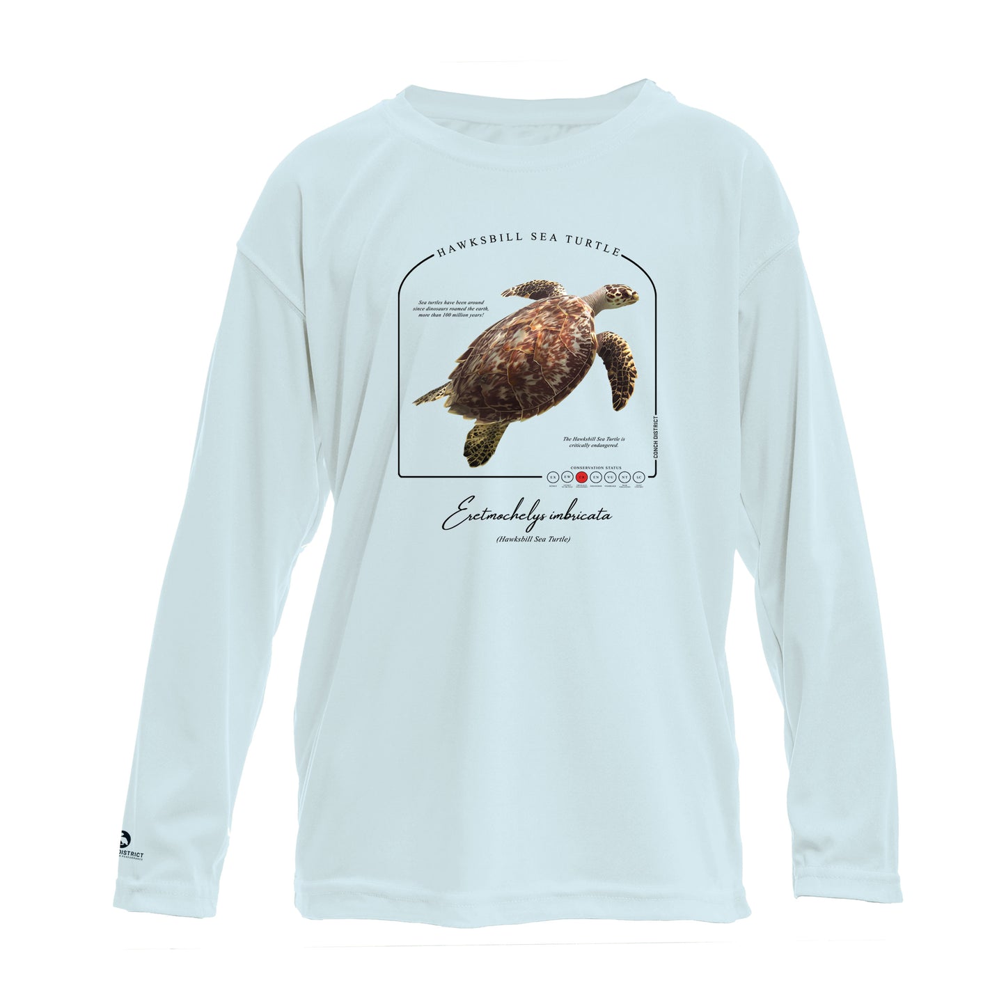 Hawksbill Sea Turtle Conservation Status UPF 50+ Sun Protection Shirt Toddler & Youth