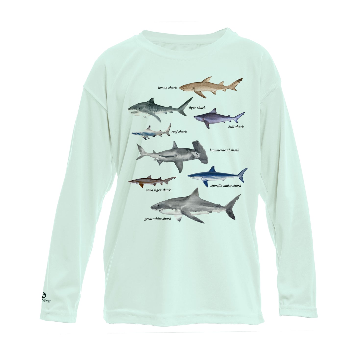 Types of Sharks UPF 50+ Sun Protection Shirt Toddler & Youth